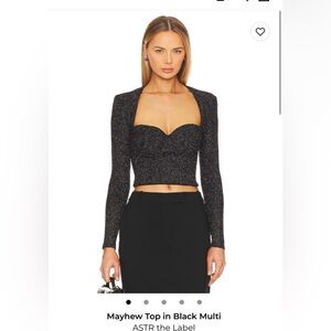 ASTR the Label Mayhew Top in Black Multi